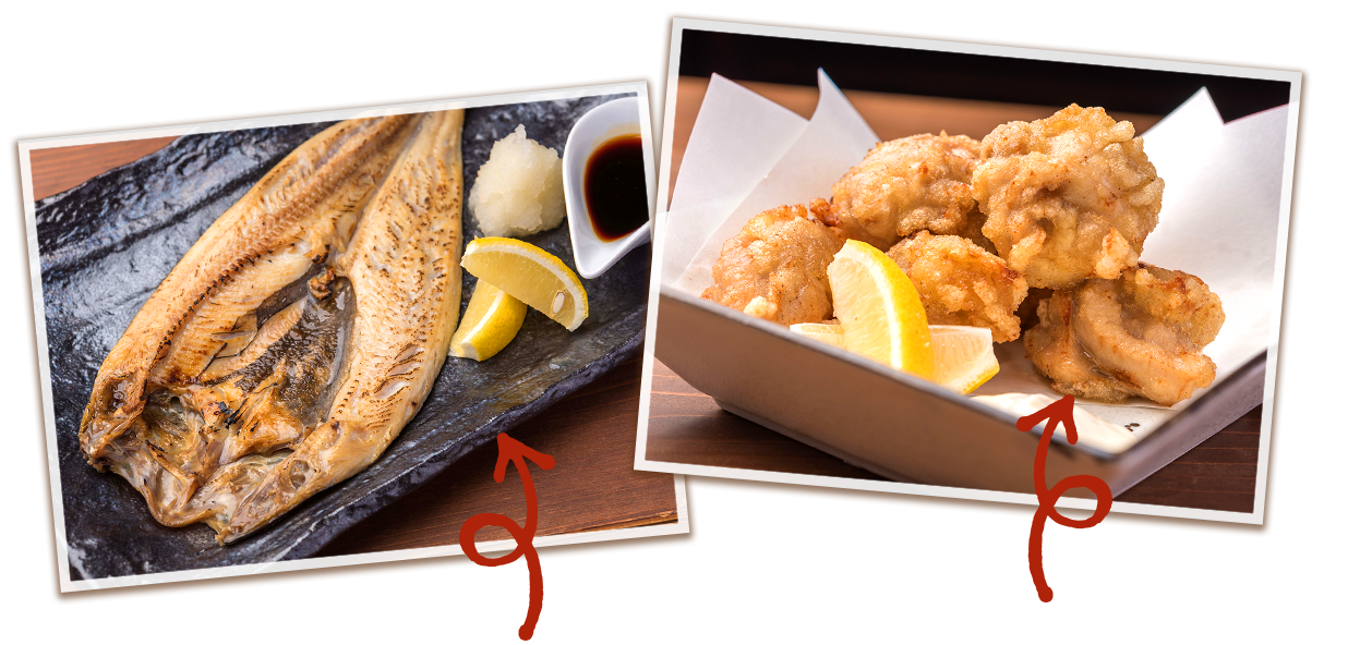 ホッケ 鶏のから揚げ